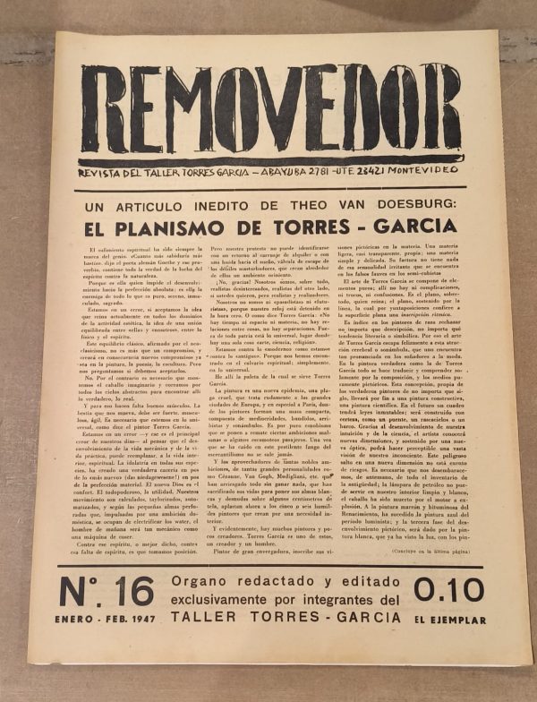 REMOVEDOR Nº 16 - REVISTA DEL TALLER TORRES GARACIA