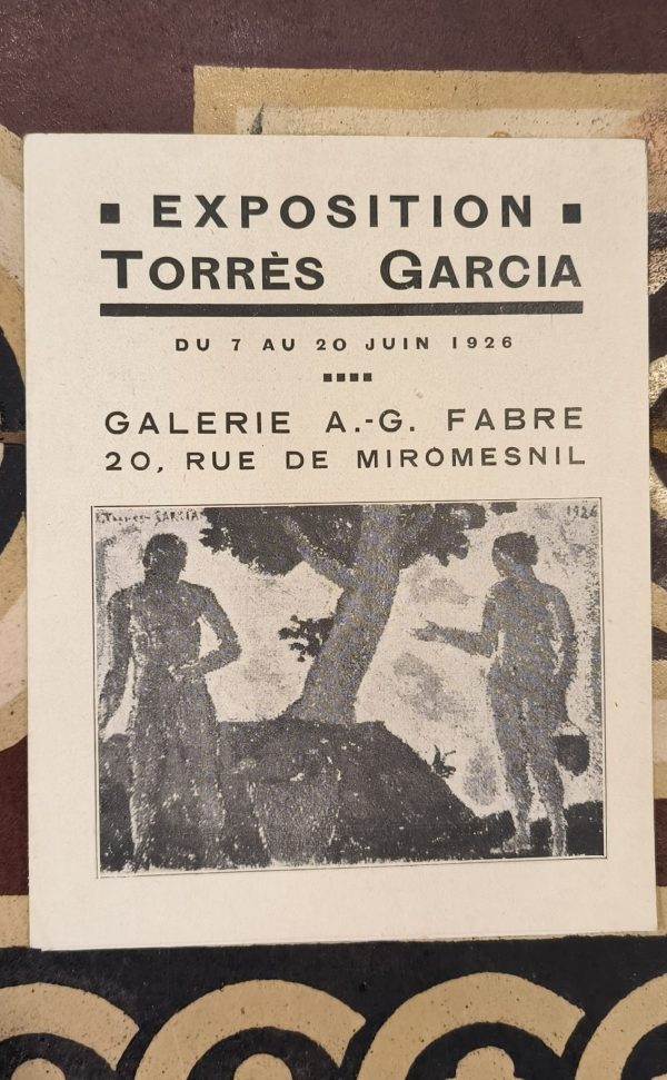 FOLLETO - EXPOSITION TORRES GARCIA GALERIE A. G. FABRE 1926 (Primera exposición en Paris de Torres García)
