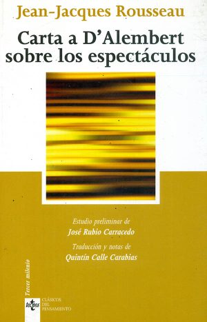 CARTA A D ALEMBERT SOBRE LOS ESPECTÁCULOS