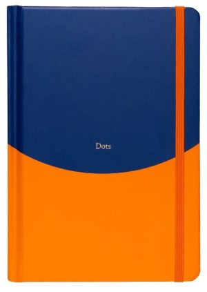 LIBRETA AZUL - NARANJA PUNTEADO
