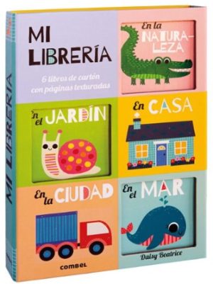 MI LIBRERÍA (6 LIBROS DE CARTON CON PAGINAS TEXTURADAS)