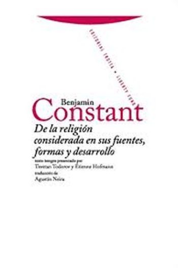 DE LA RELIGION CONSIDERADA EN SUS FUENTES FORMAS Y DESARROLLO