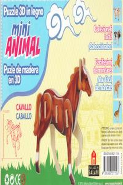 MINI ANMIAL - PUZZLE 3D EN MADERA - CABALLO