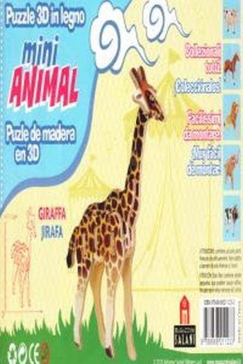 MINI ANIMAL PUZLE DE MADERA EN 3D, JIRAFA