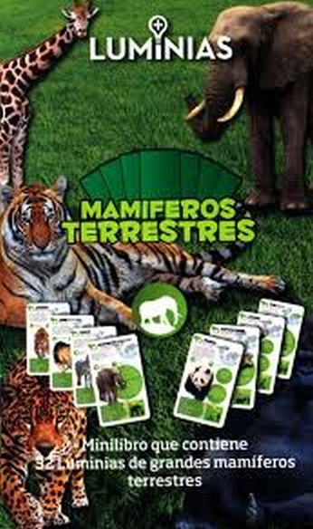 MAMIFEROS TERRESTRES - UN MINILIBRO Y 32 CARTAS LUMINIAS