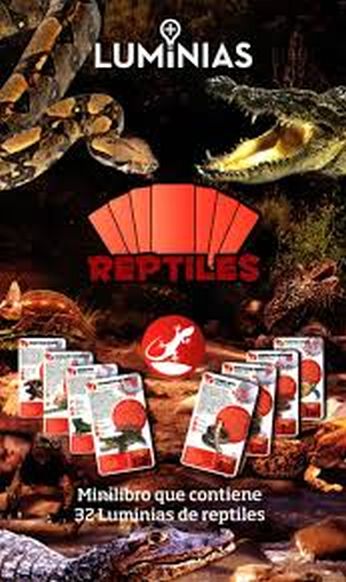 REPTILES - UN MINILIBRO Y 32 CARTAS LUMINIAS